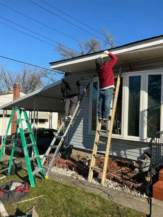 Restoration crew performing exterior repair in Eatonton