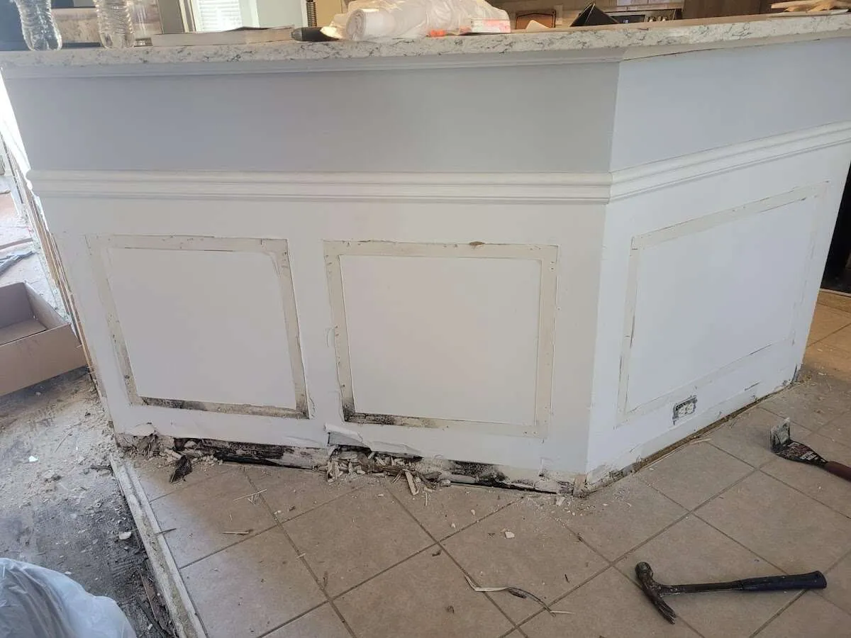 Water damage and mold on kitchen during Storm Damage Restoration in Eatonton
